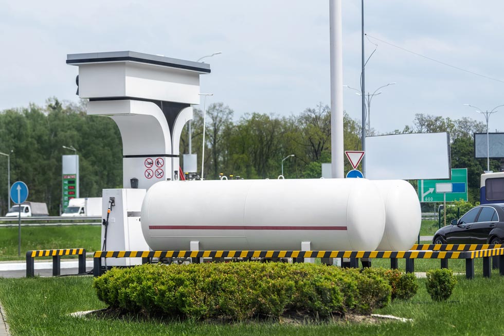 An autogas tank and dispenser is pictured.