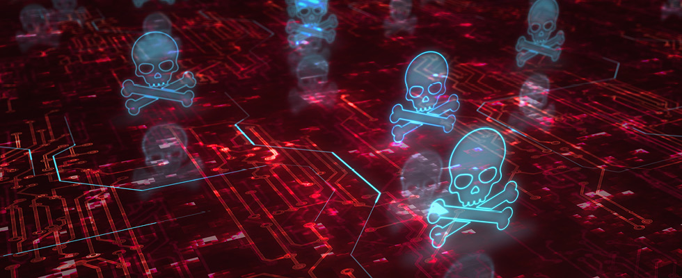 Skull and crossbones symbolizing cybersecurity threat that you should have a disaster recovery plan for