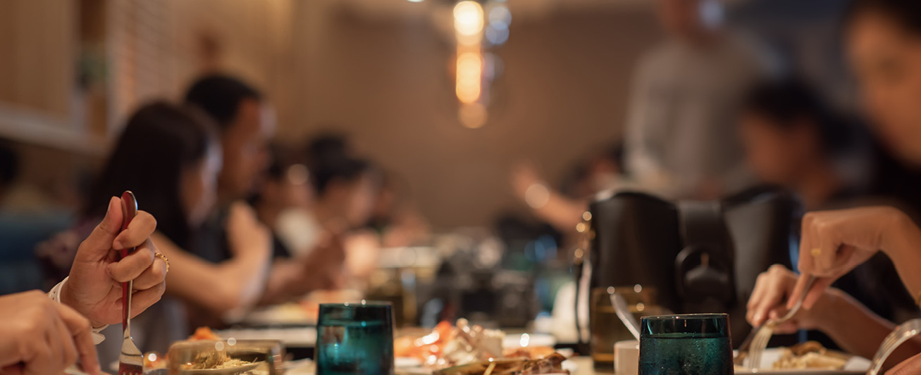 People eating together